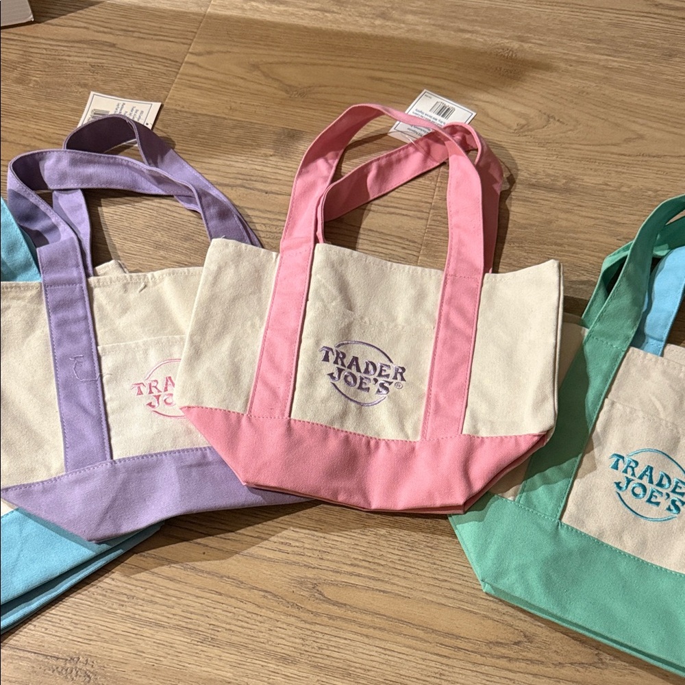Trader Joe's Colorful Canvas Tote Bags